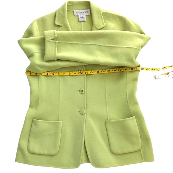 Jones New York Chartreuse Wool Blend Jacket Size 12 - Picture 6 of 10